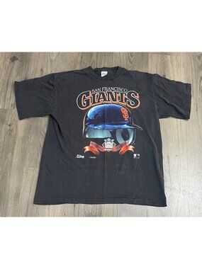 Vintage 90s San Francisco Giants T Shirt Salem Sportswear XL Black - Wear